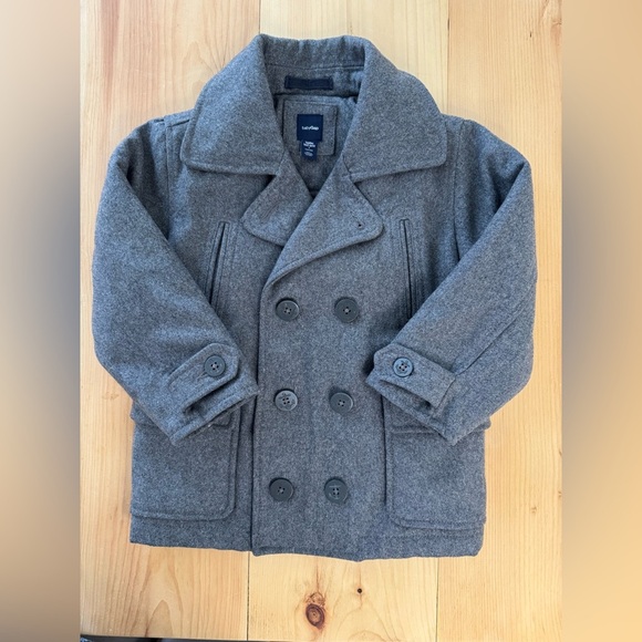 Kids Baby Gap Wool Church Peacoat Double Breasted Point Collar Warm Jacket - Picture 1 of 7